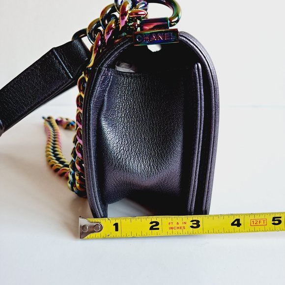 Chanel Purple Iridescent Quilted Leather Small Boy Flap Shoulder Bag - Picture 11 of 16